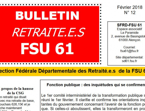 Bulletin retraités – Février 2018