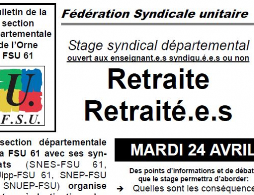 Bulletin des retraités – mars 2018 – Spécial stage